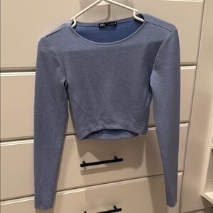 Zara Purple Fitted Crop Top